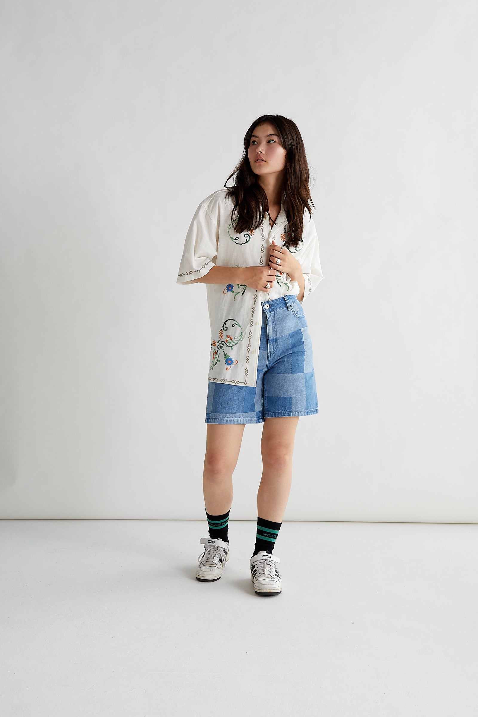 Woodbird Female Maggie Patchwork Shorts Shorts Blue