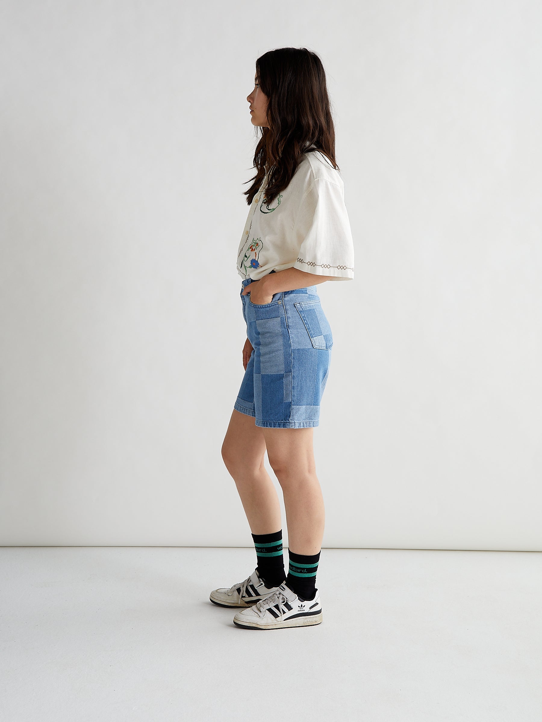 Woodbird Female Maggie Patchwork Shorts Shorts Blue